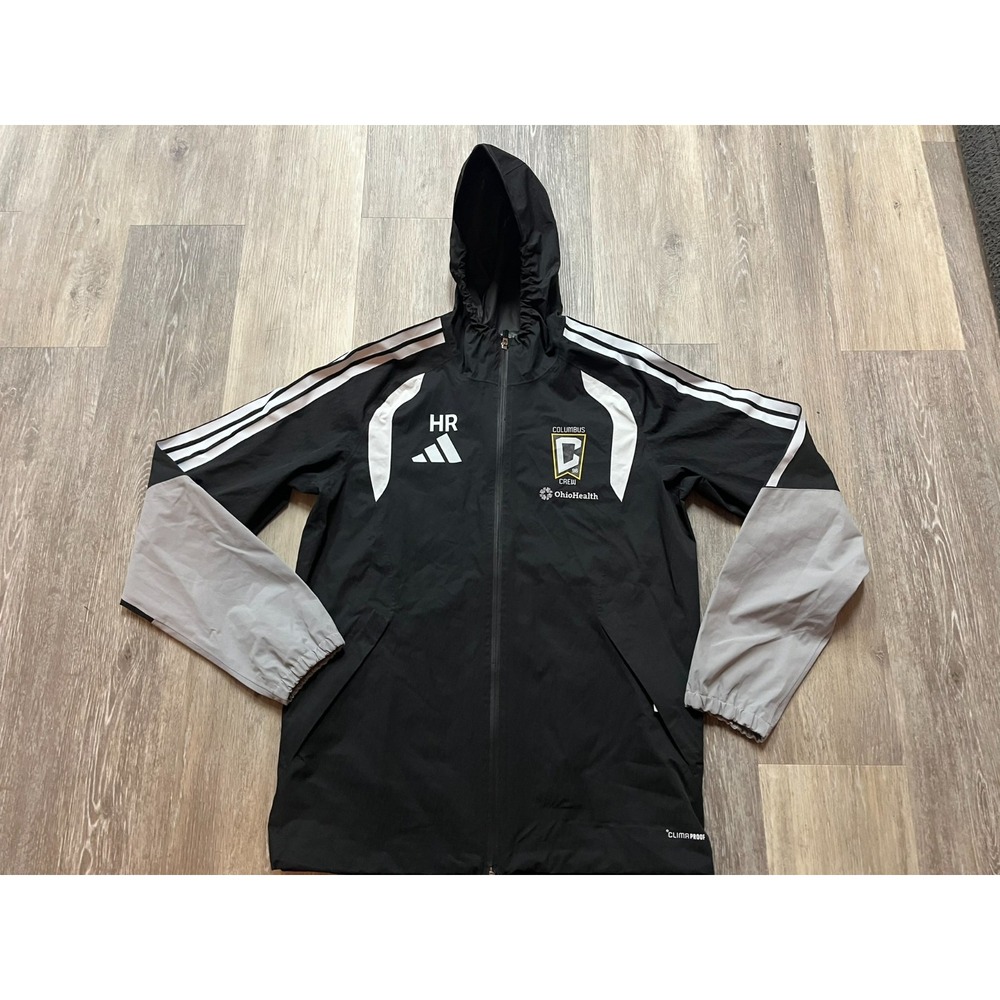 Adidas Columbus Crew MLS Game Worn Club Issued Climaproof Sideline Jacket Size S